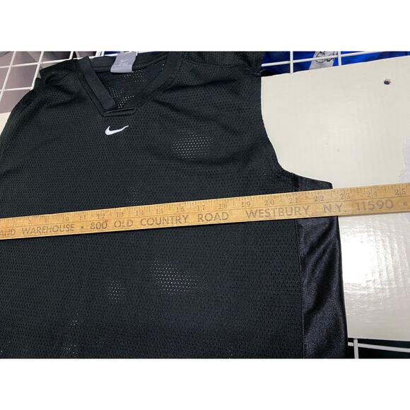 Nike Vintage Mesh Sleeveless Shirt Mens L Basketball Black Center Swoosh Y2K - Picture 3 of 9